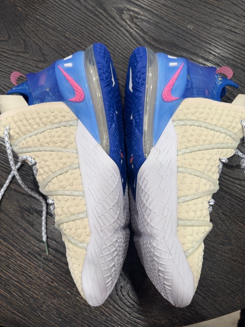 NIKE LEBRON 18 XVIII "LOS ANGELES BY DAY" LIGHT CREAM-PINK SZ 11.5 - Picture 8 of 14